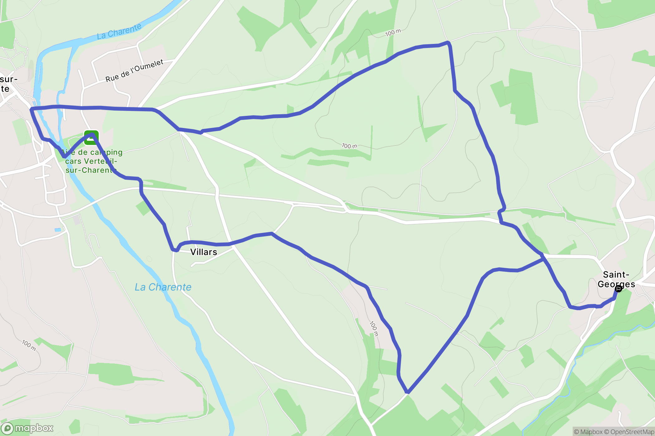 Saint-Georges : carte du parcours de randonnée - France