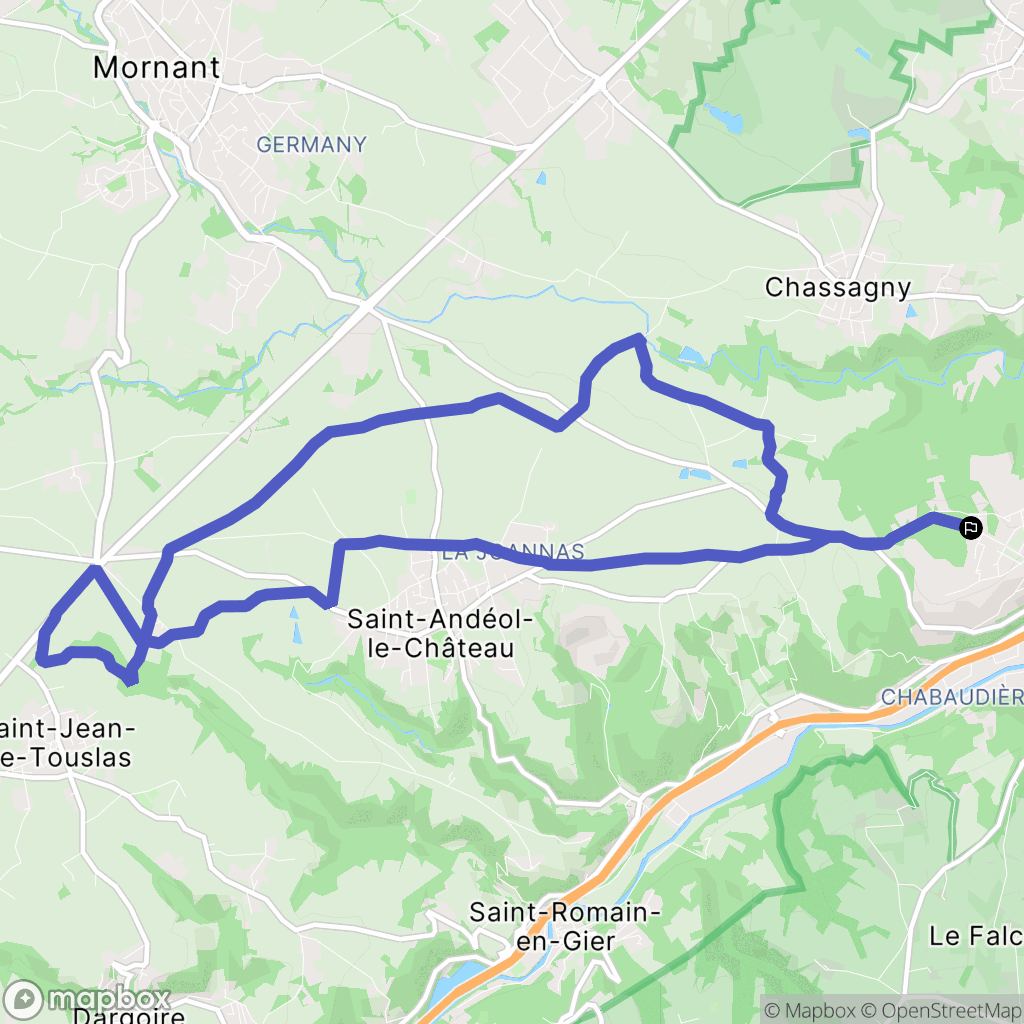 Givors : carte du parcours de randonnée - France