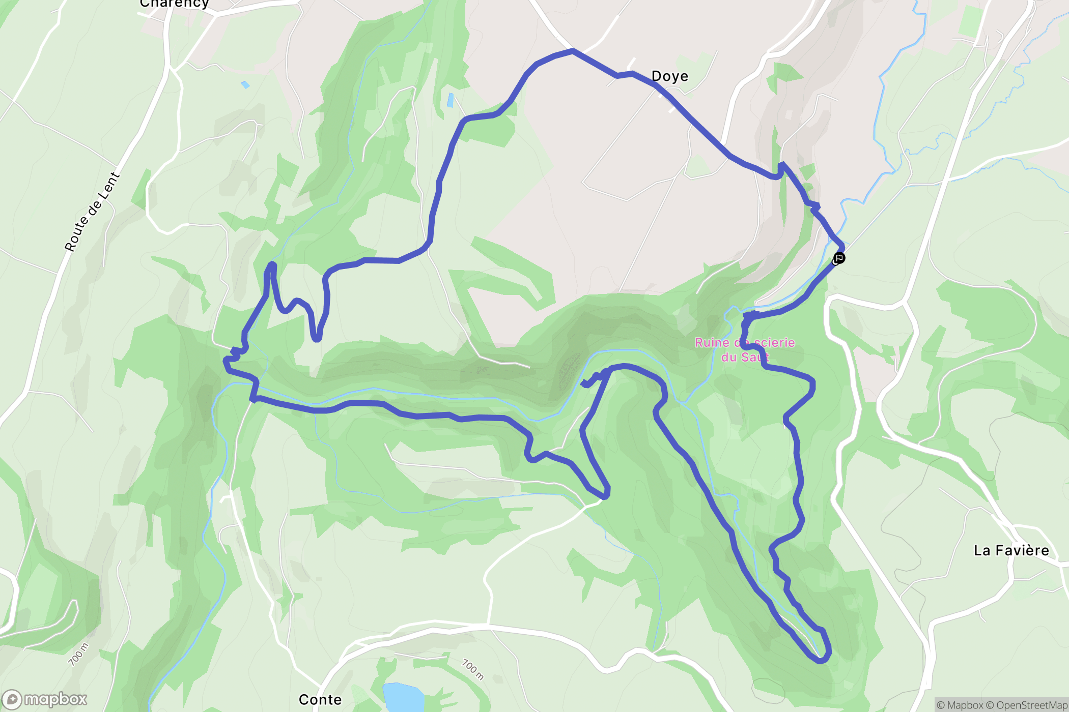 Nozeroy : carte du parcours de randonnée - France
