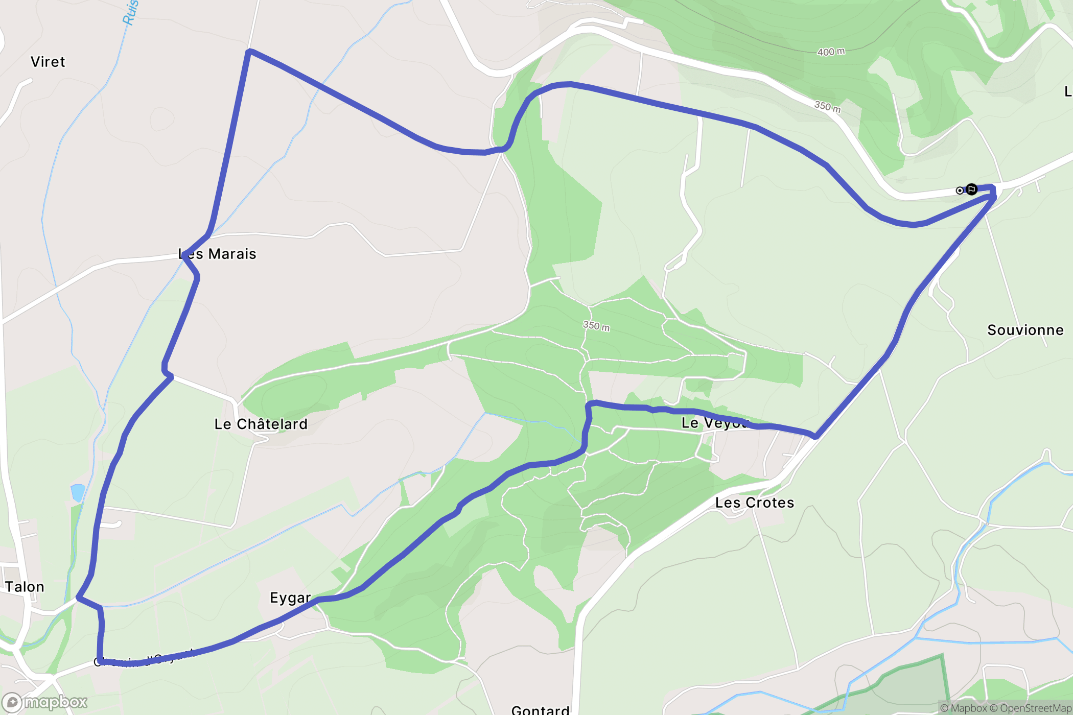 Saou : carte du parcours de randonnée - France