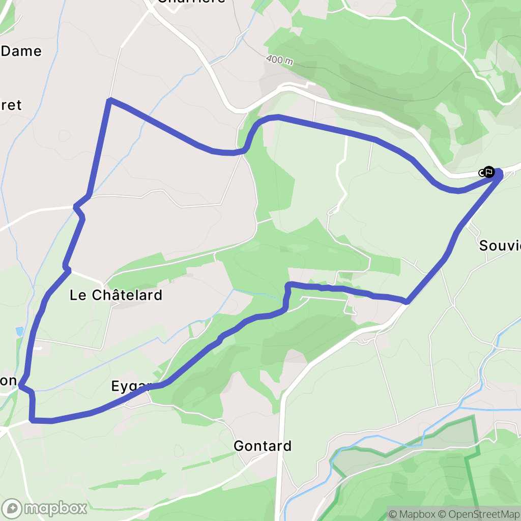 Saou : carte du parcours de randonnée - France