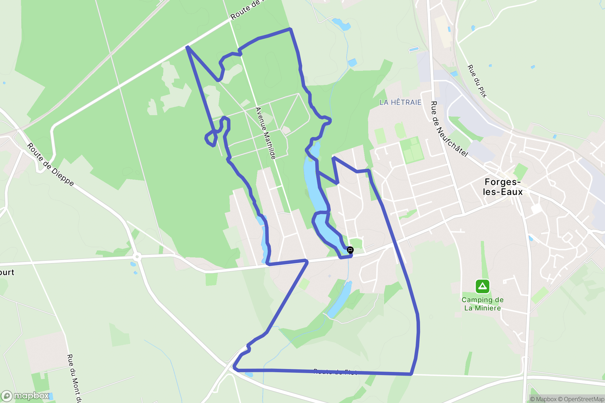 Forges-les-Eaux : carte du parcours de randonnée - France