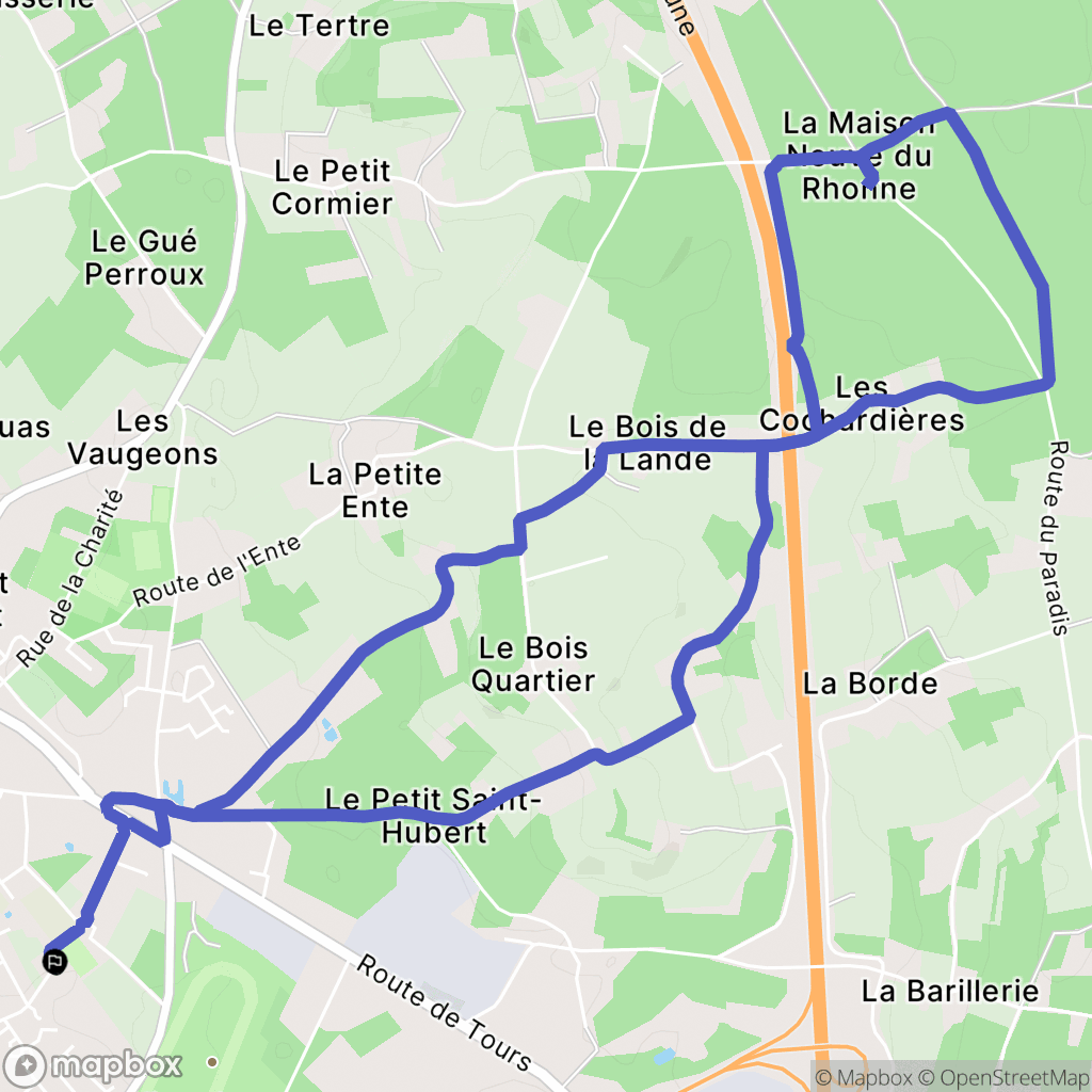 Écommoy : carte du parcours de randonnée - France
