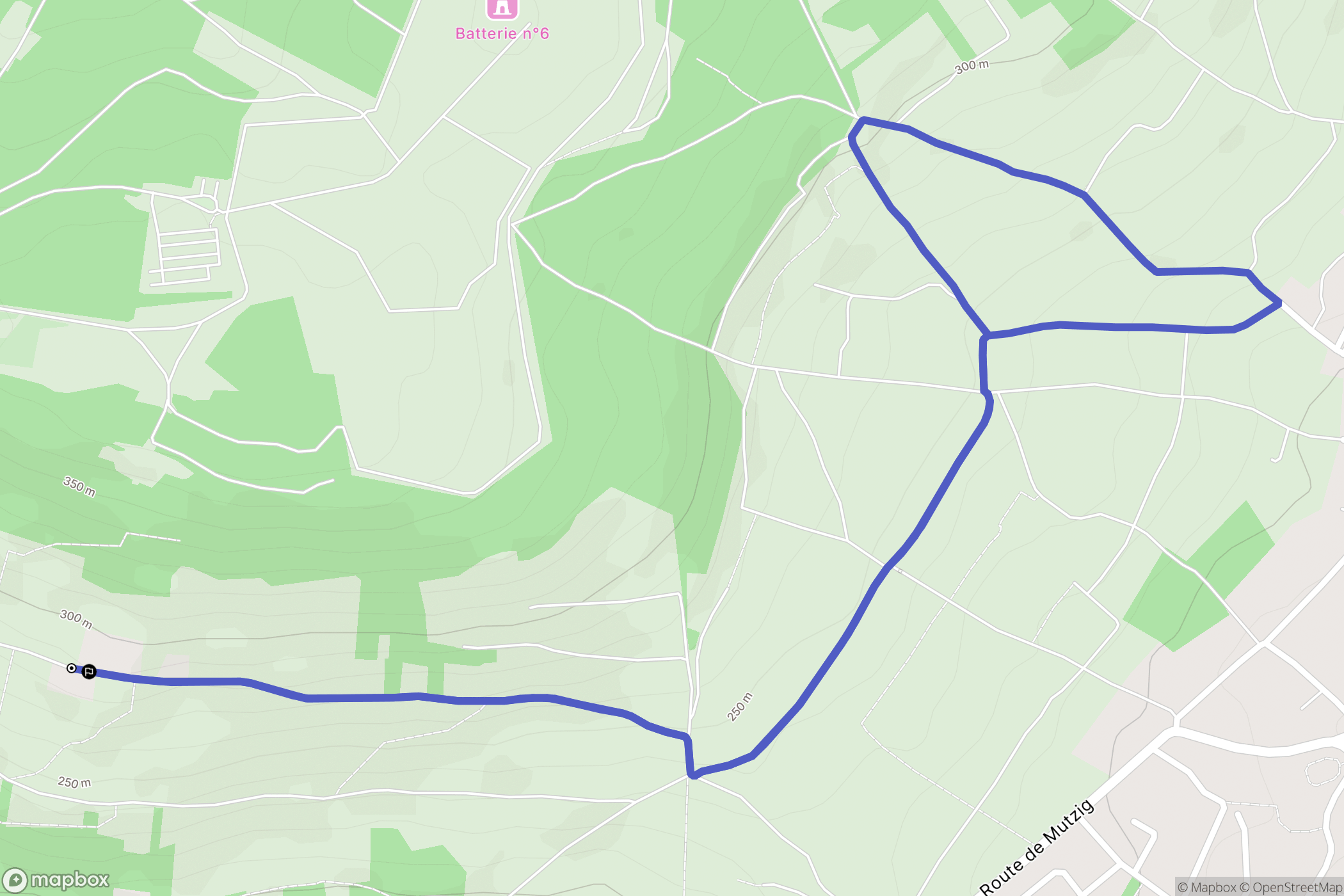 Mutzig : carte du parcours de randonnée - France