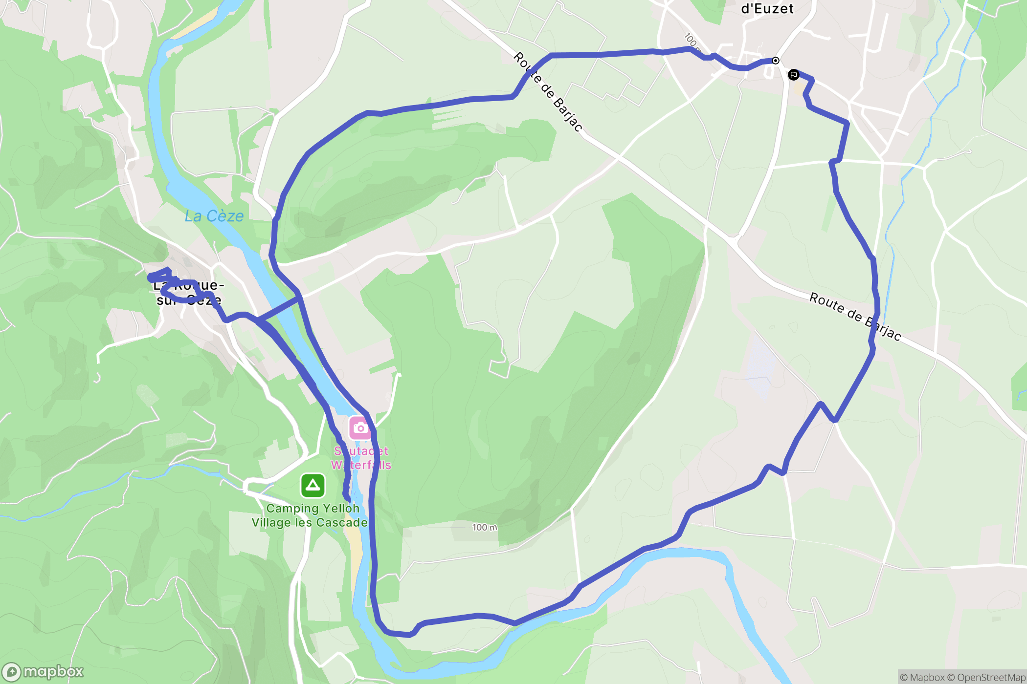 Saint-Michel-d'Euzet : carte du parcours de randonnée - France