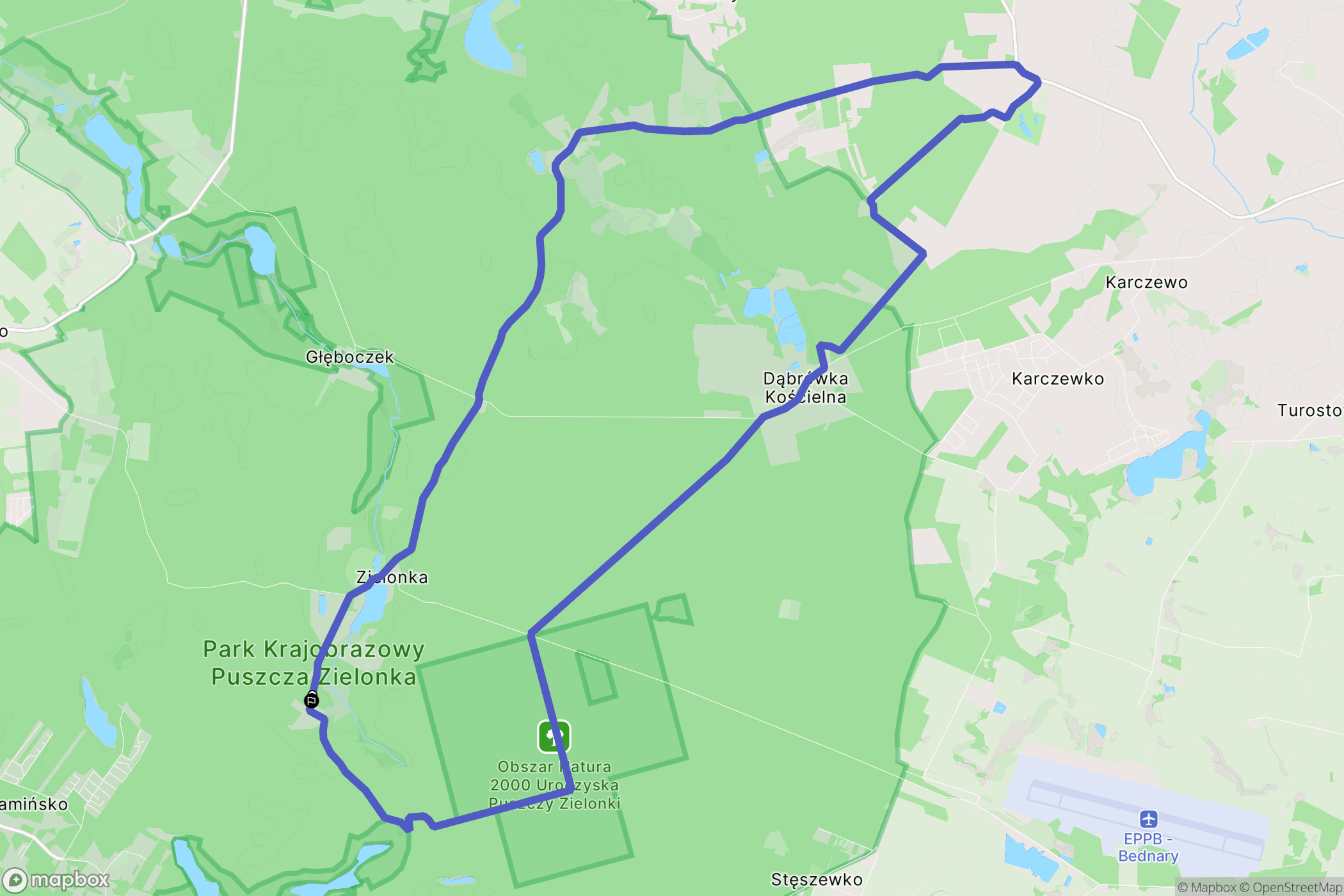 Zielonka: mapa trasy - Poland
