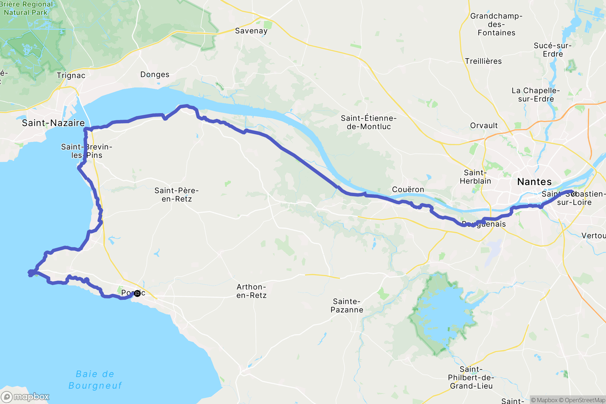 Saint-Sébastien-sur-Loire : carte du parcours de randonnée - France