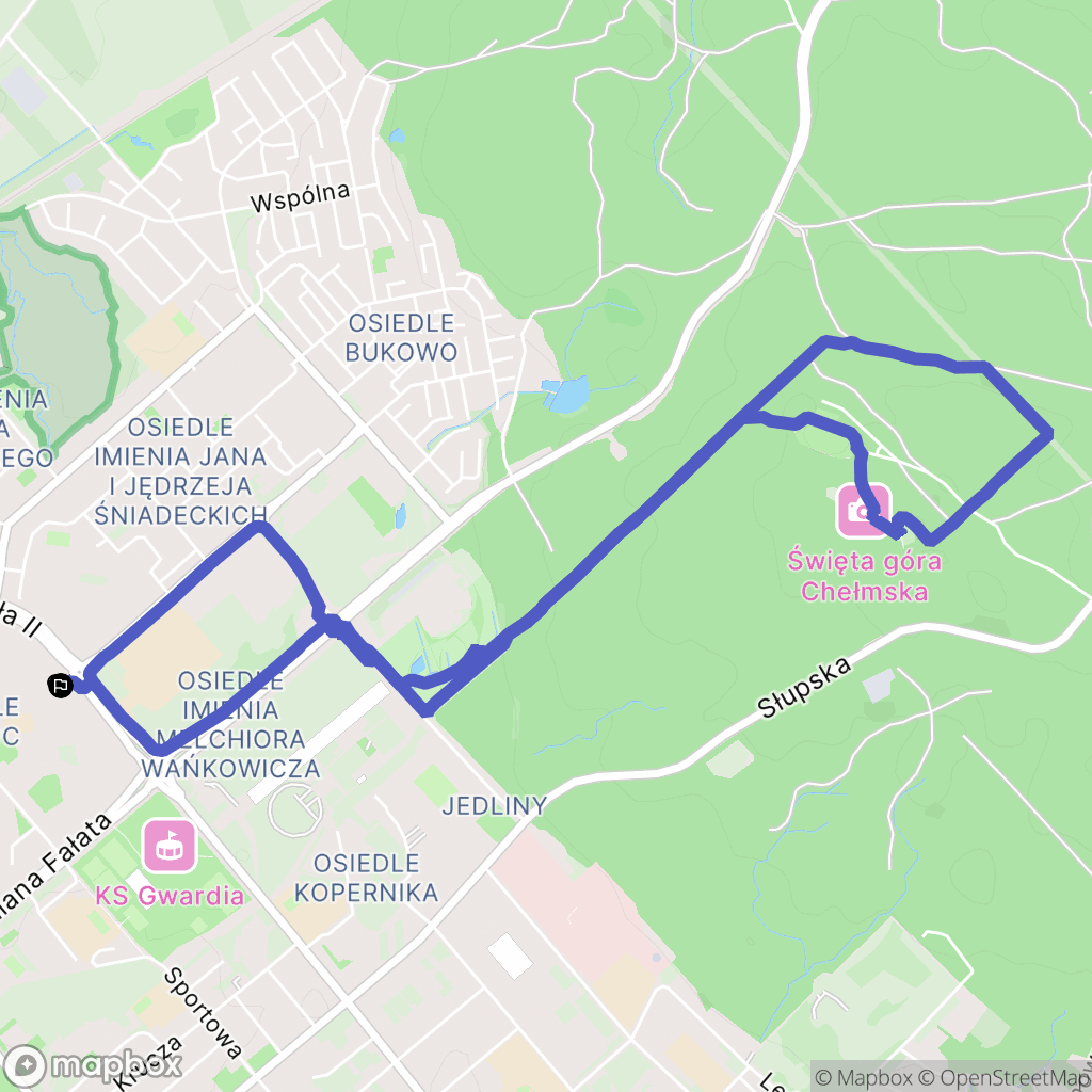 Koszalin: mapa trasy - Poland