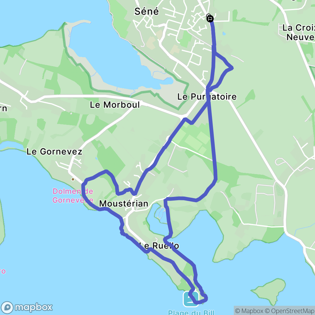 Séné : carte du parcours de randonnée - France