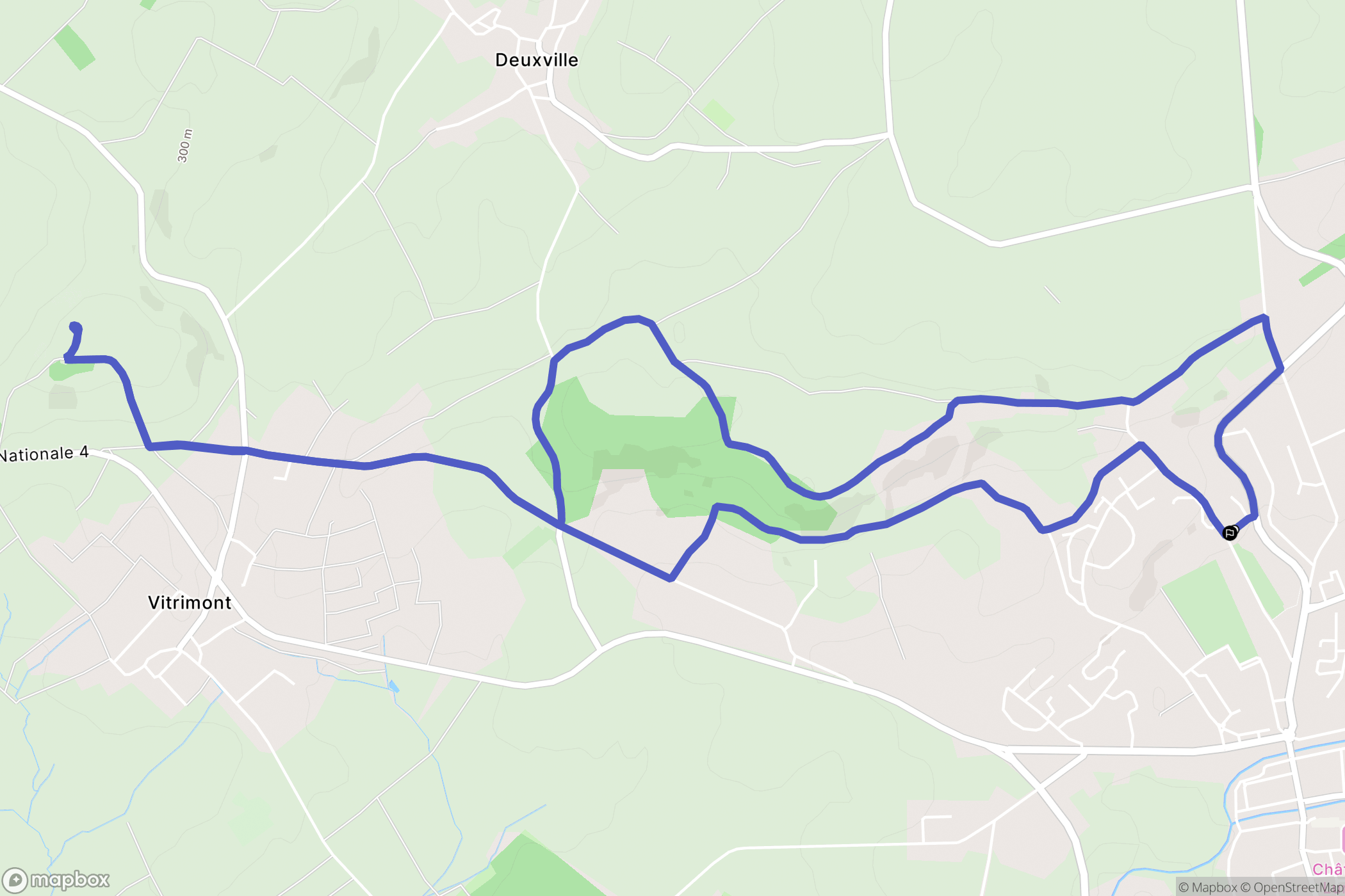 Lunéville : carte du parcours de randonnée - France