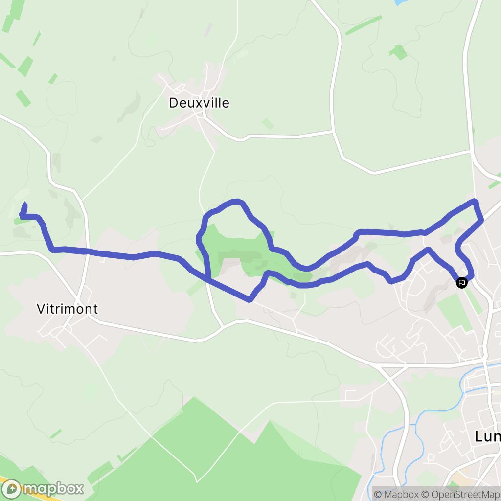 Lunéville : carte du parcours de randonnée - France