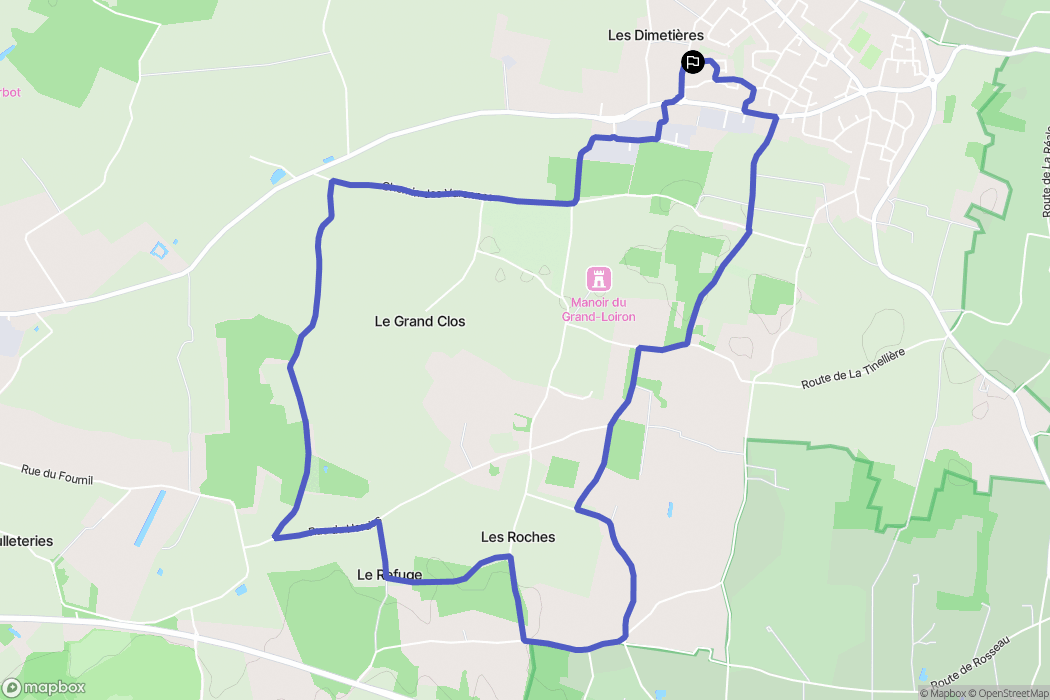 Le Plessis-Grammoire : carte du parcours de randonnée - France