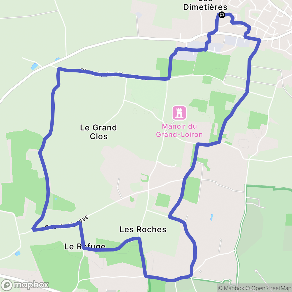 Le Plessis-Grammoire : carte du parcours de randonnée - France