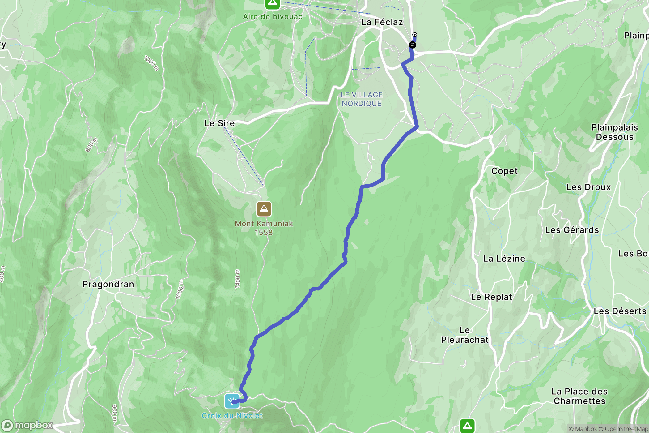 Les Deserts : carte du parcours de randonnée - France