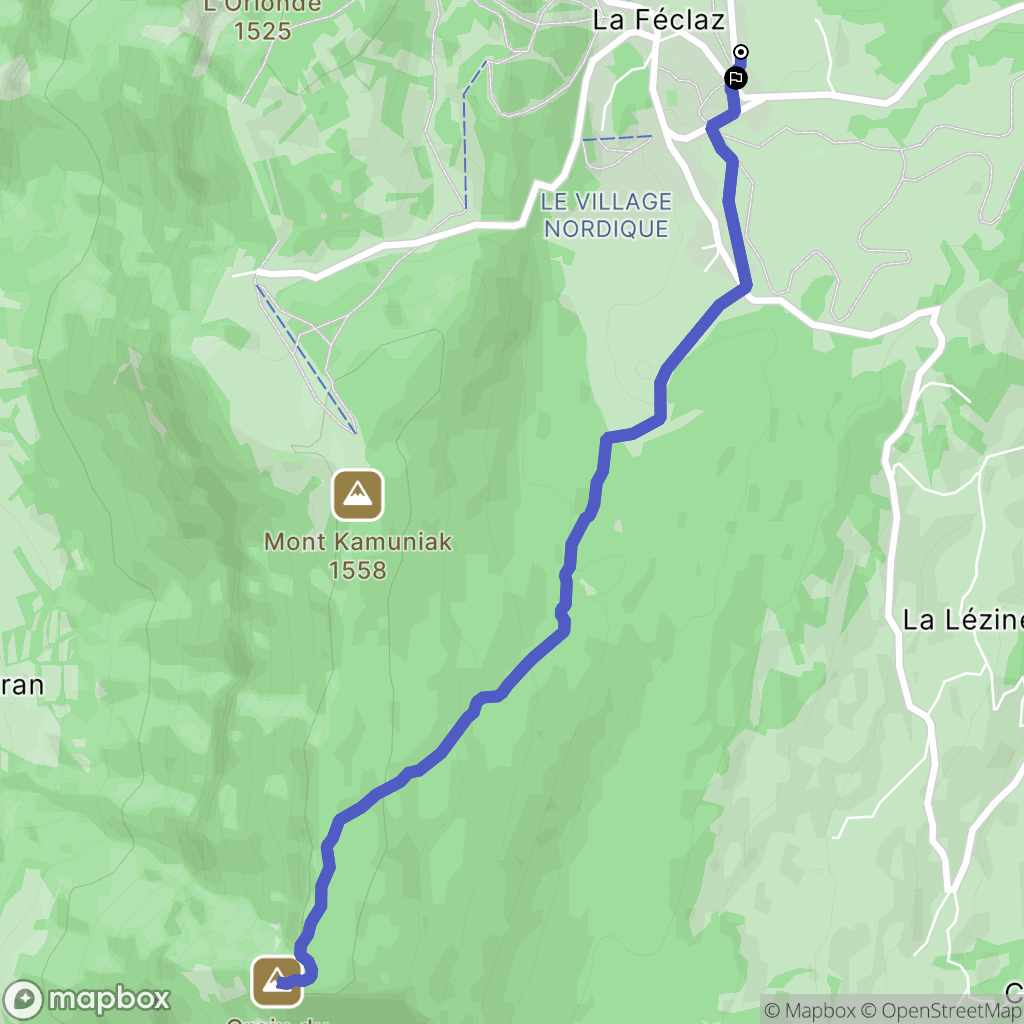 Les Deserts : carte du parcours de randonnée - France