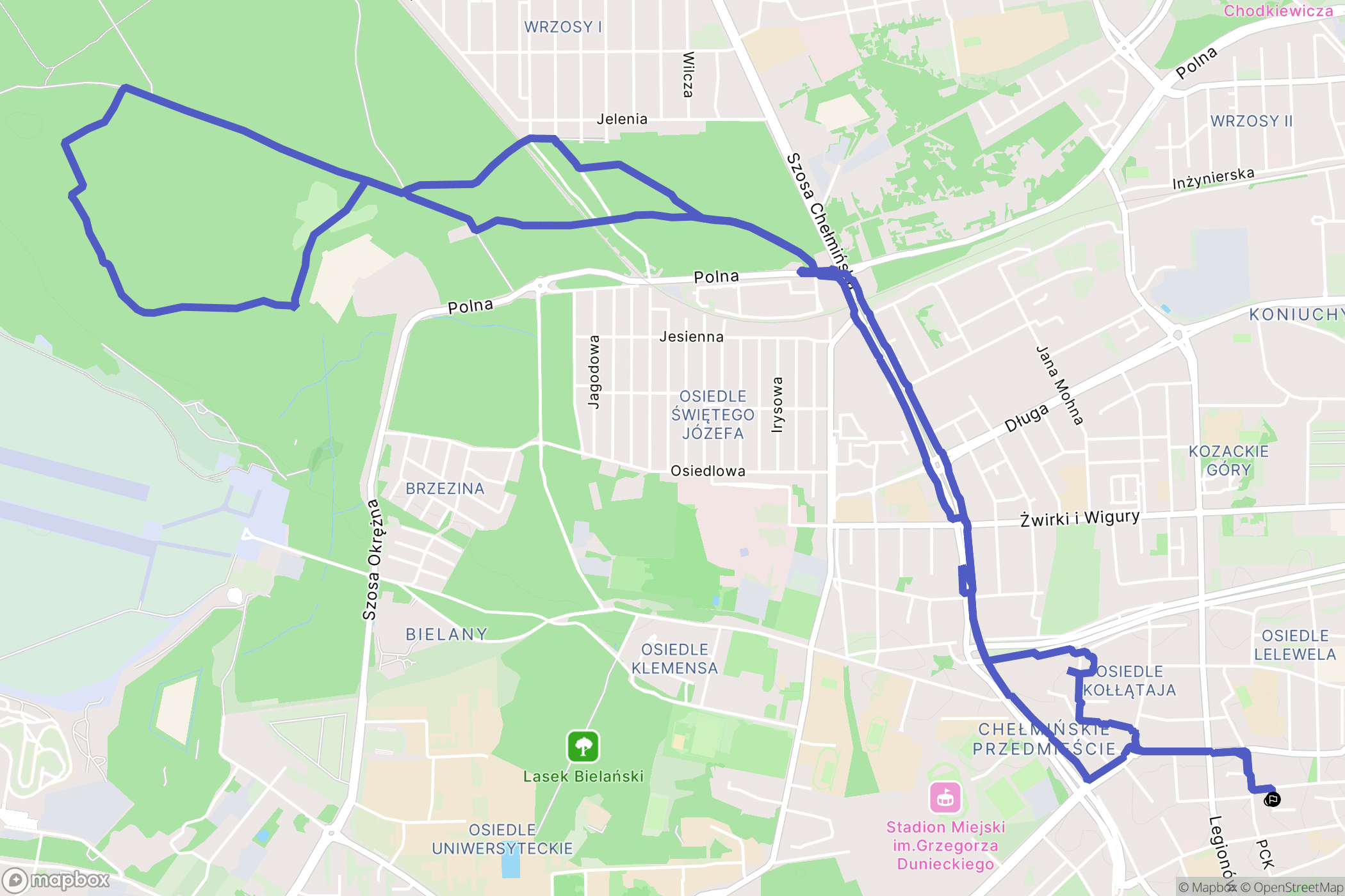 Toruń: mapa trasy - Poland