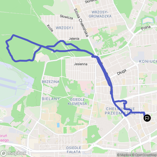 Toruń: mapa trasy - Poland