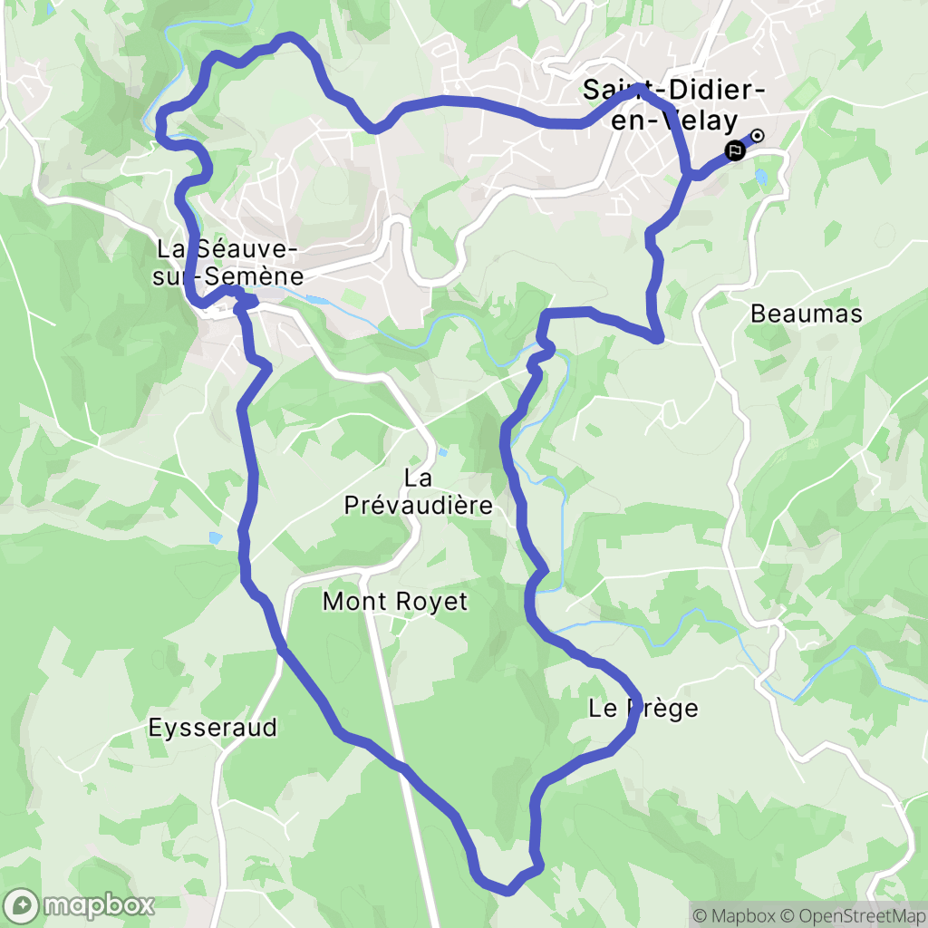 Saint-Didier-en-Velay : carte du parcours de randonnée - France