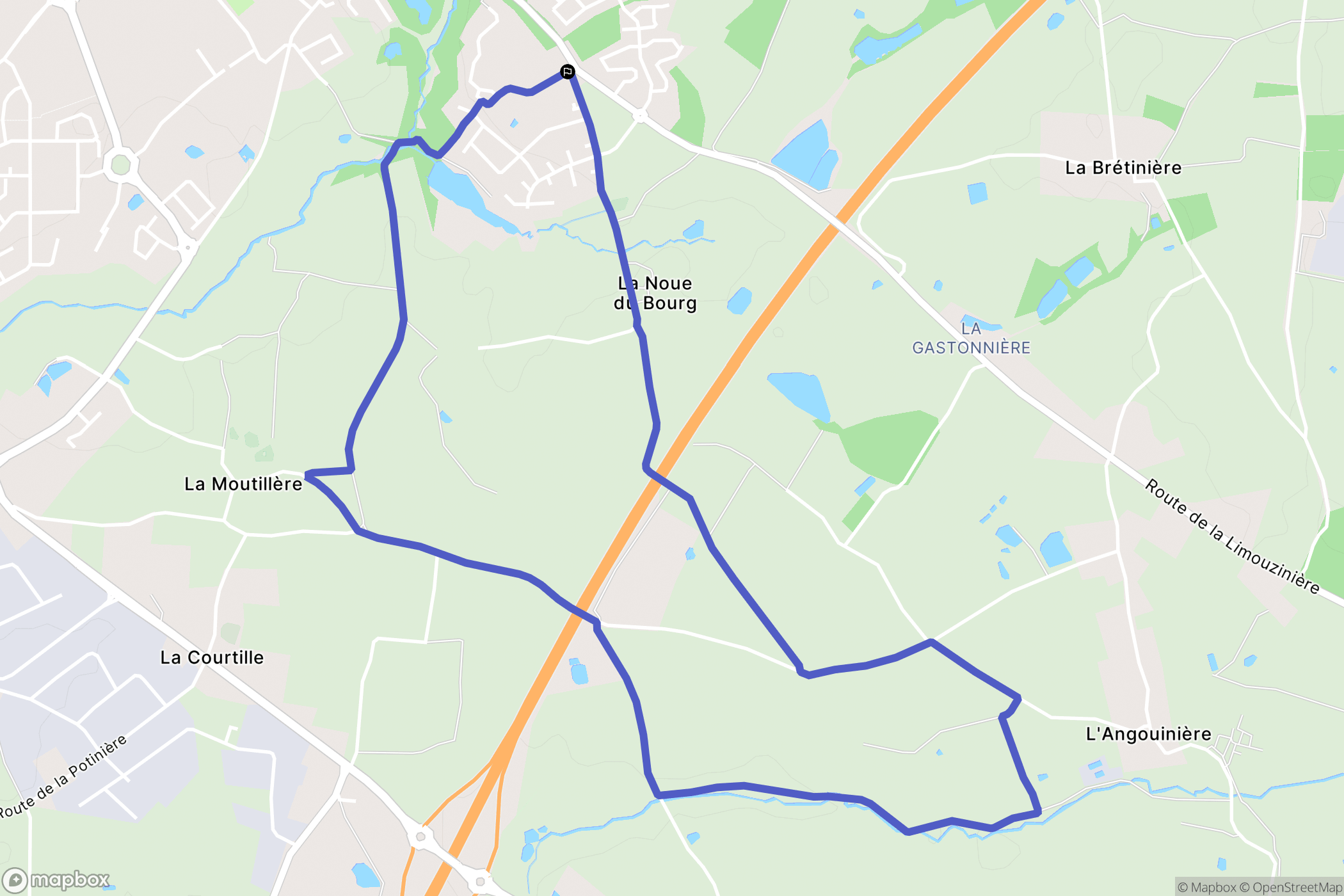 La Roche-sur-Yon : carte du parcours de randonnée - France