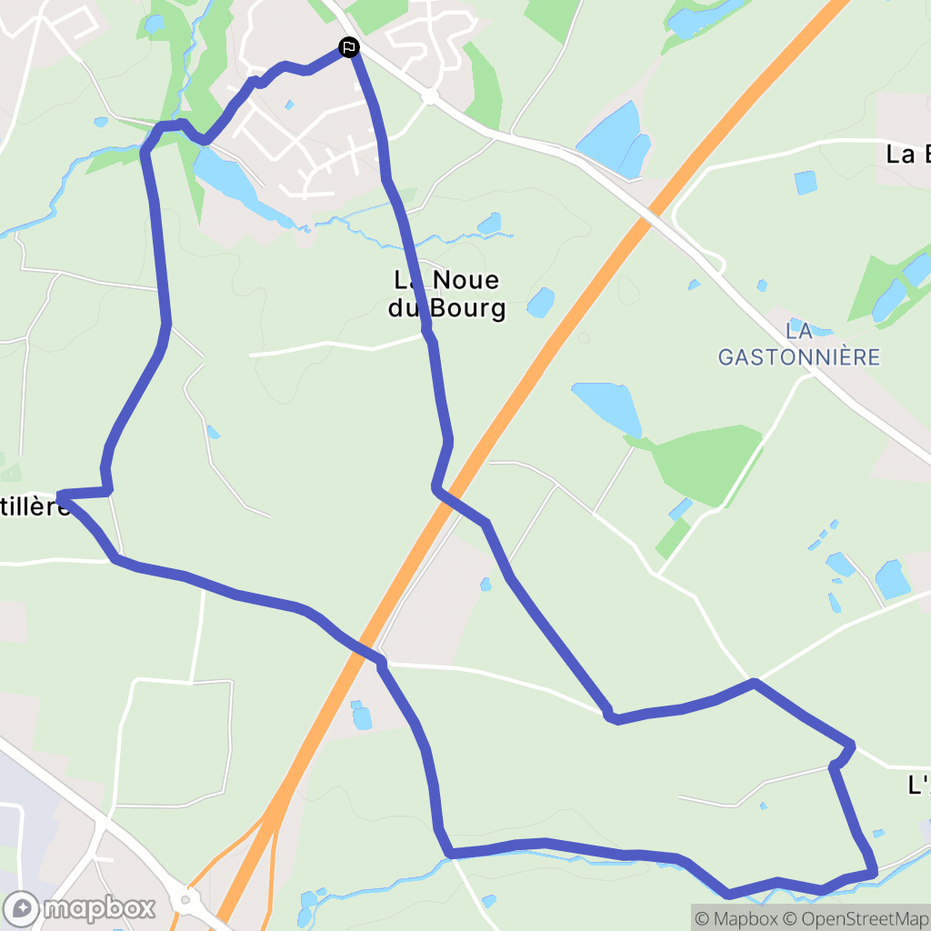La Roche-sur-Yon : carte du parcours de randonnée - France
