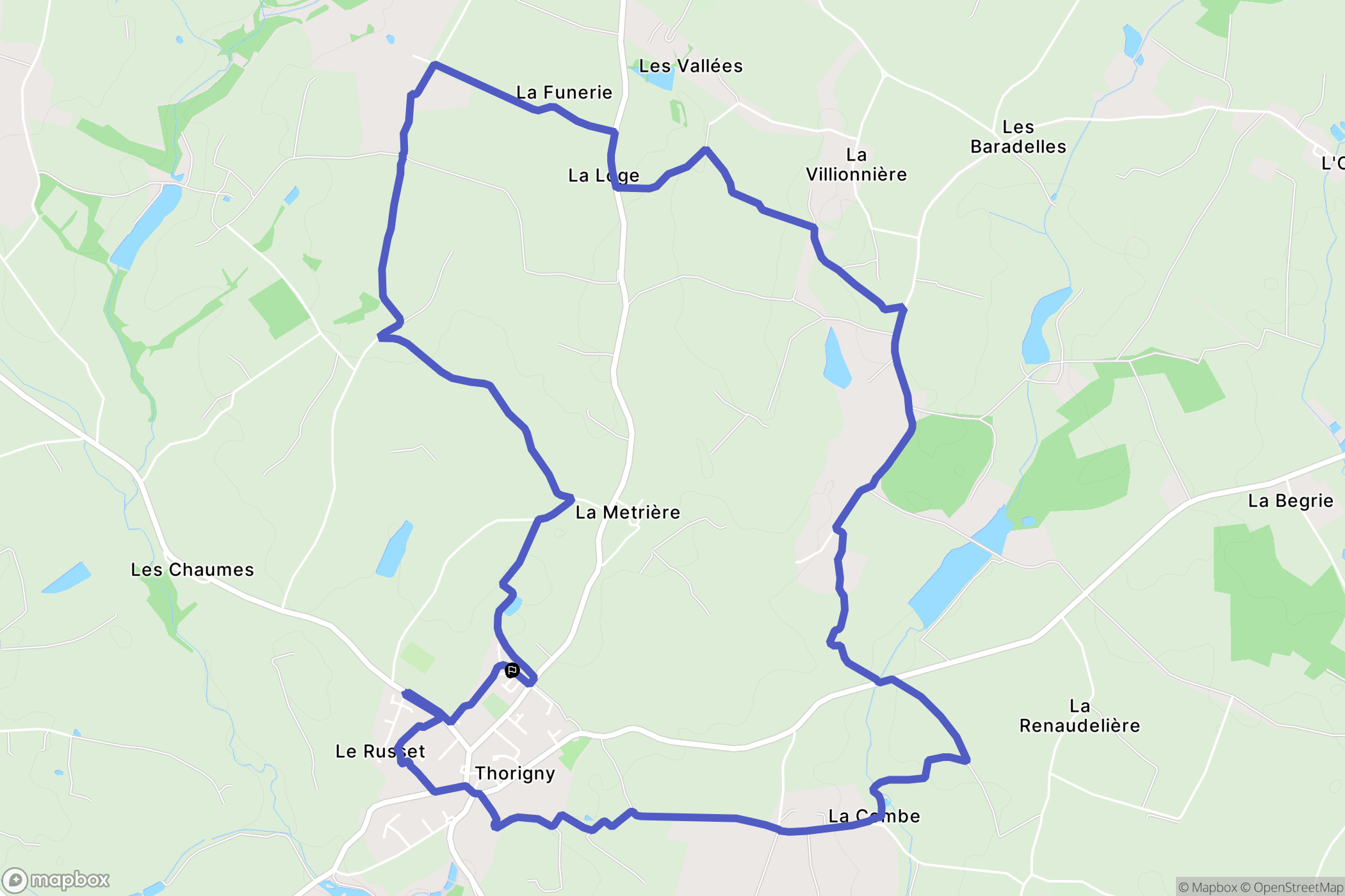 Thorigny : carte du parcours de randonnée - France