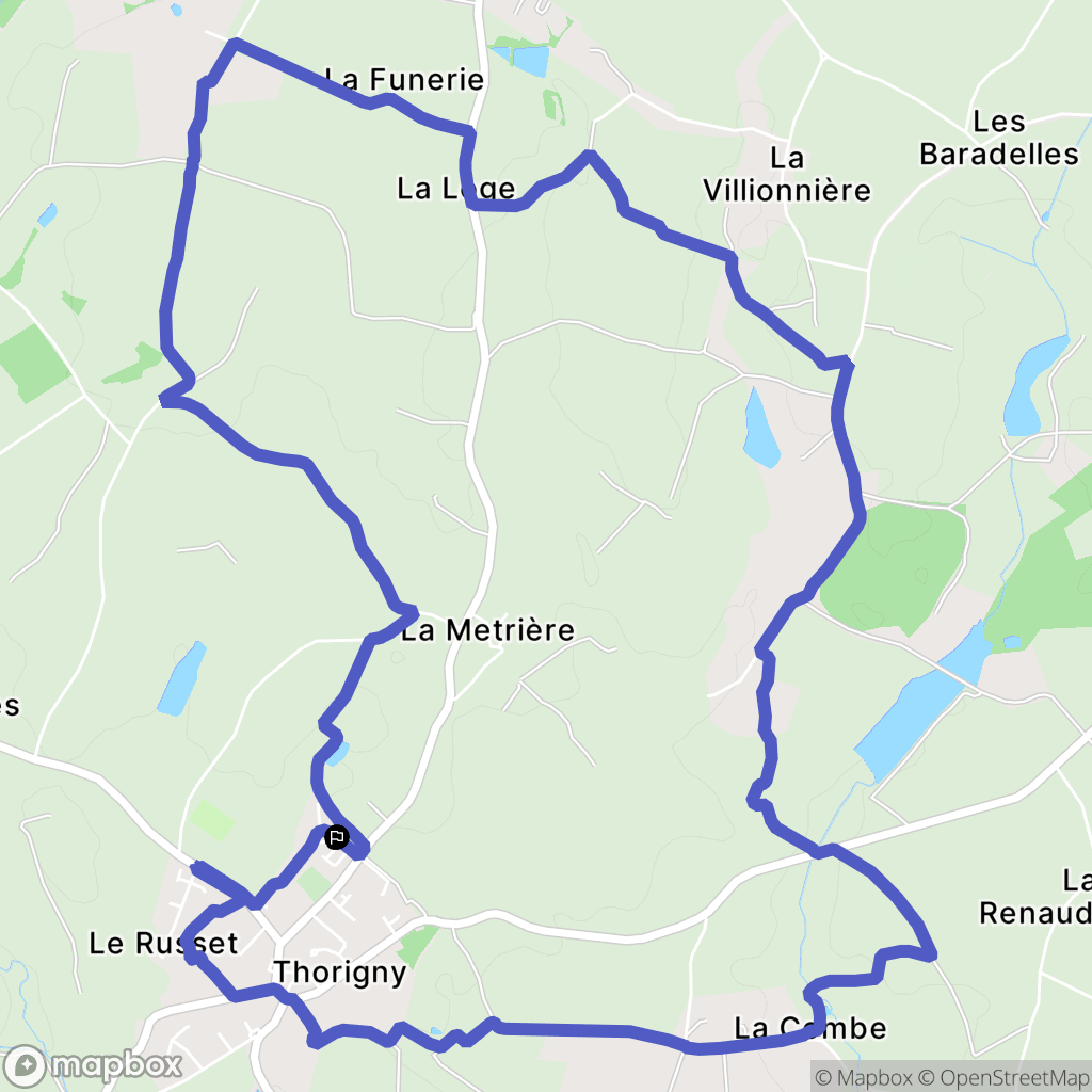 Thorigny : carte du parcours de randonnée - France