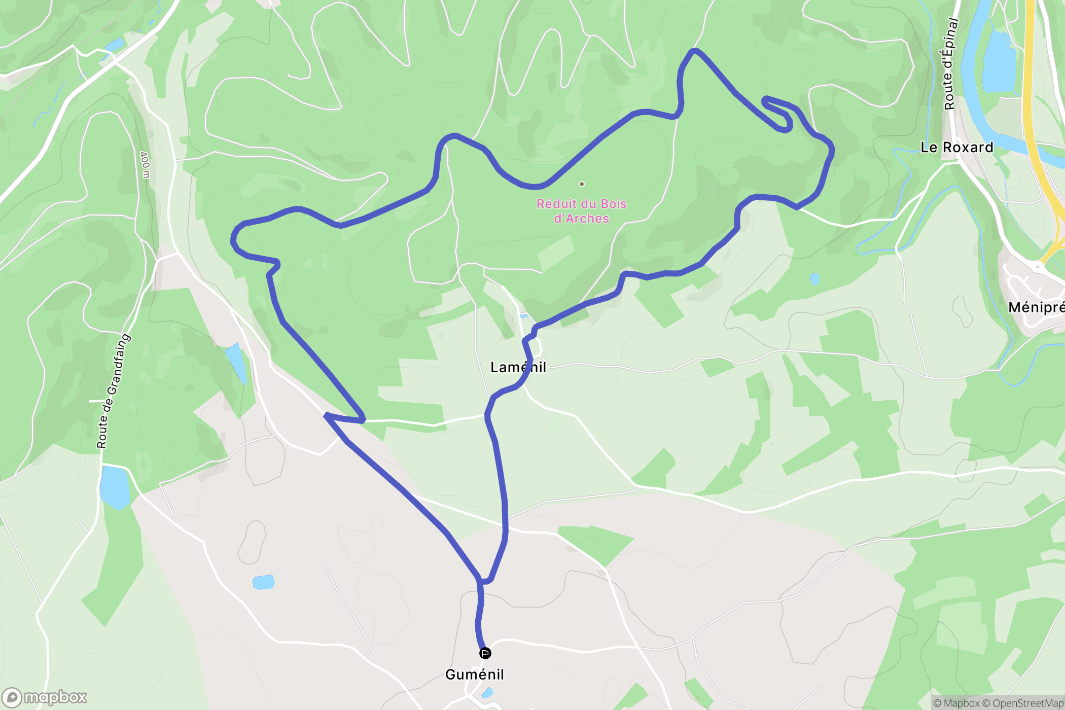 Hadol : carte du parcours de randonnée - France