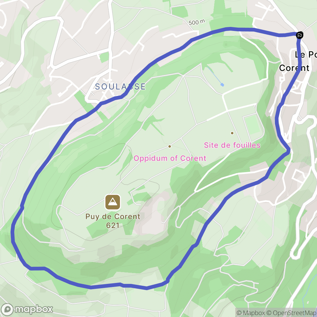 Corent : carte du parcours de randonnée - France