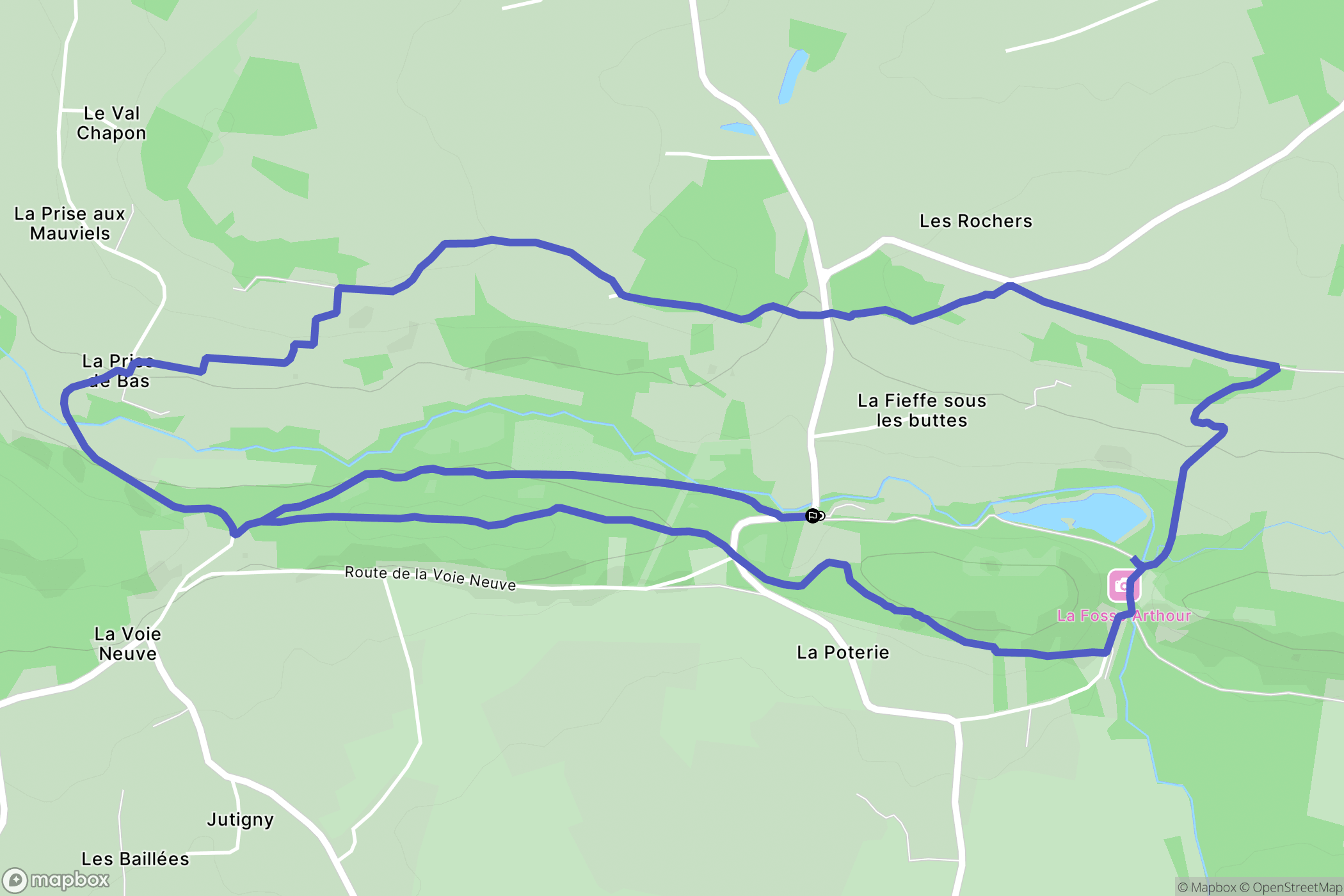 Saint-Georges-de-Rouelley : carte du parcours de randonnée - France