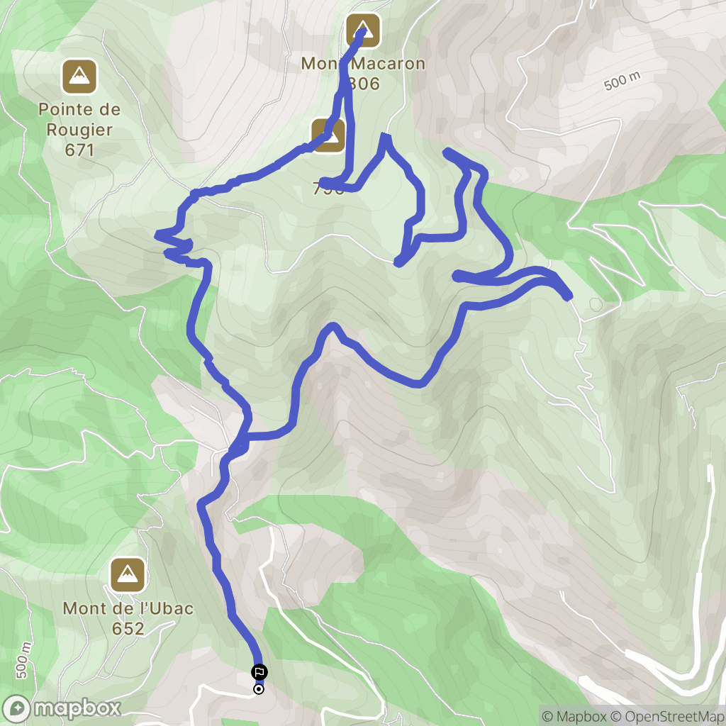 Cantaron : carte du parcours de randonnée - France