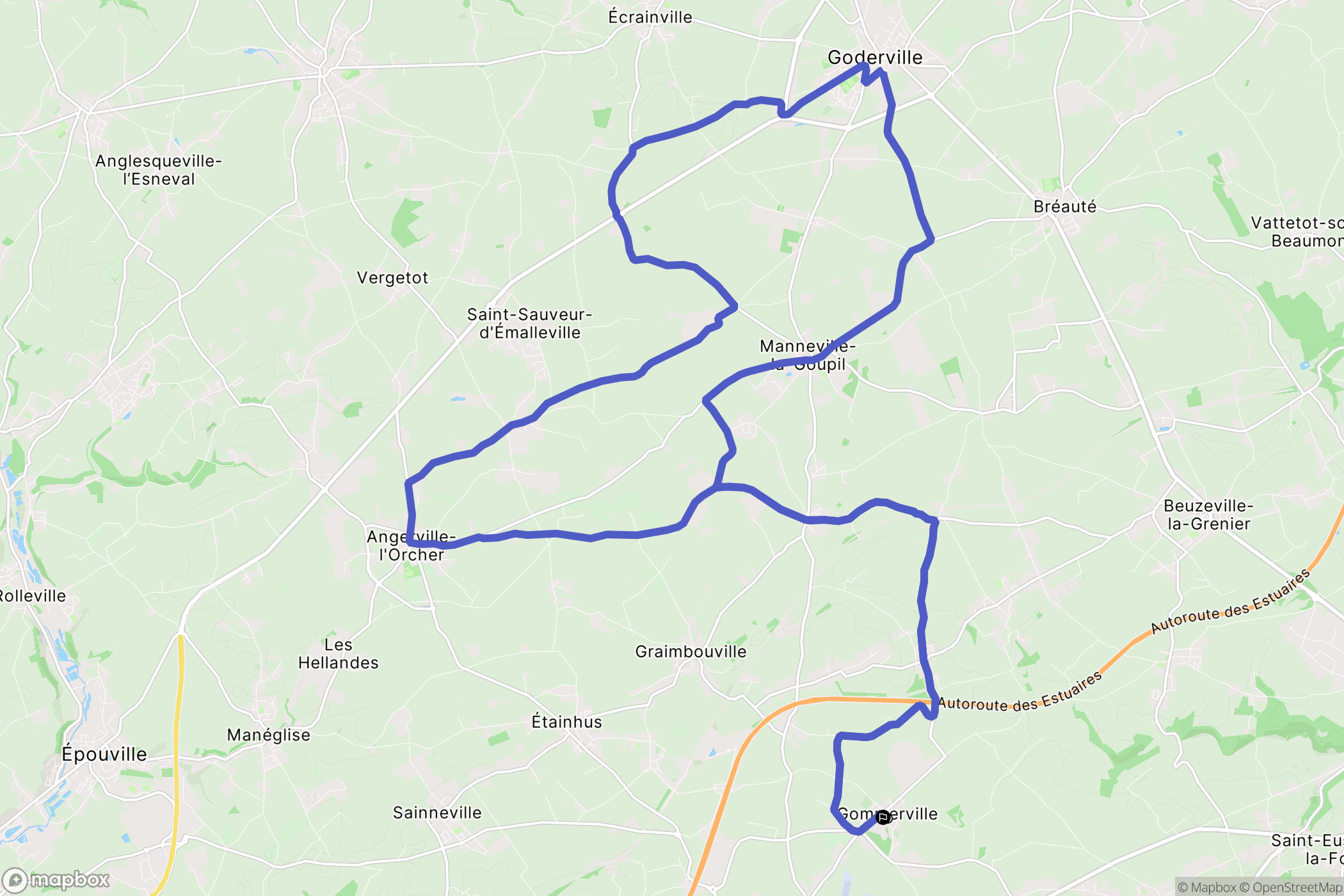 Gommerville : carte du parcours de randonnée - France