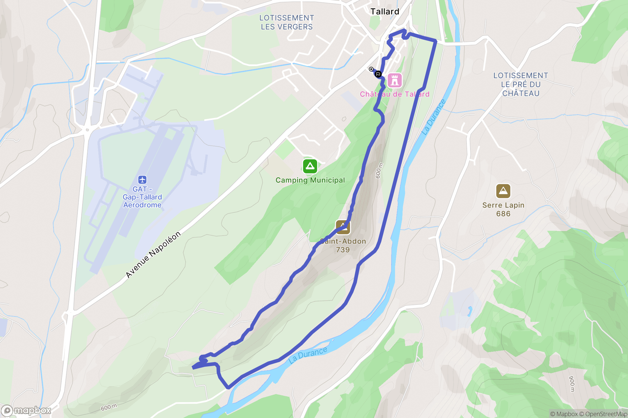 Tallard : carte du parcours de randonnée - France