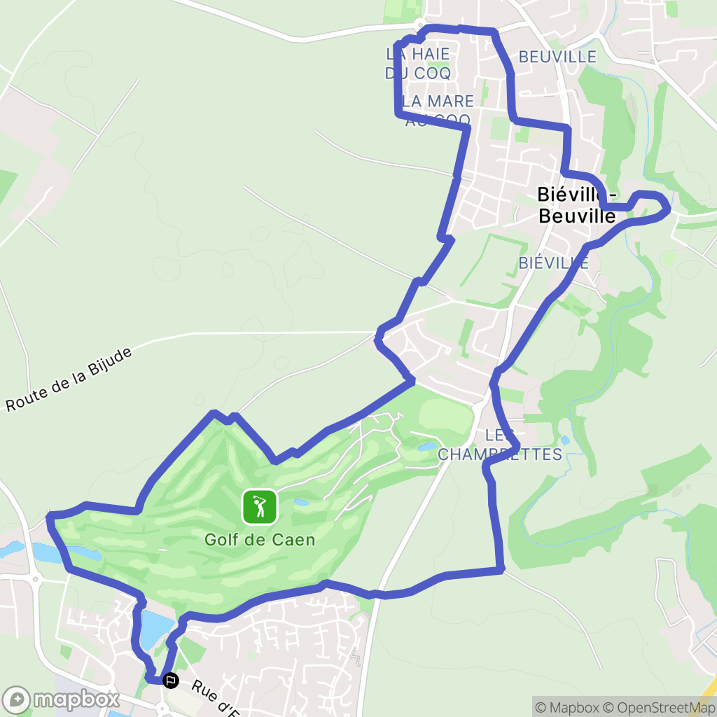 Hérouville-Saint-Clair : carte du parcours de randonnée - France