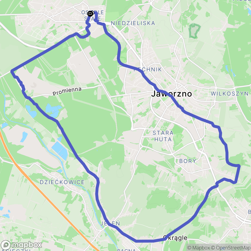 Jaworzno: mapa trasy - Poland
