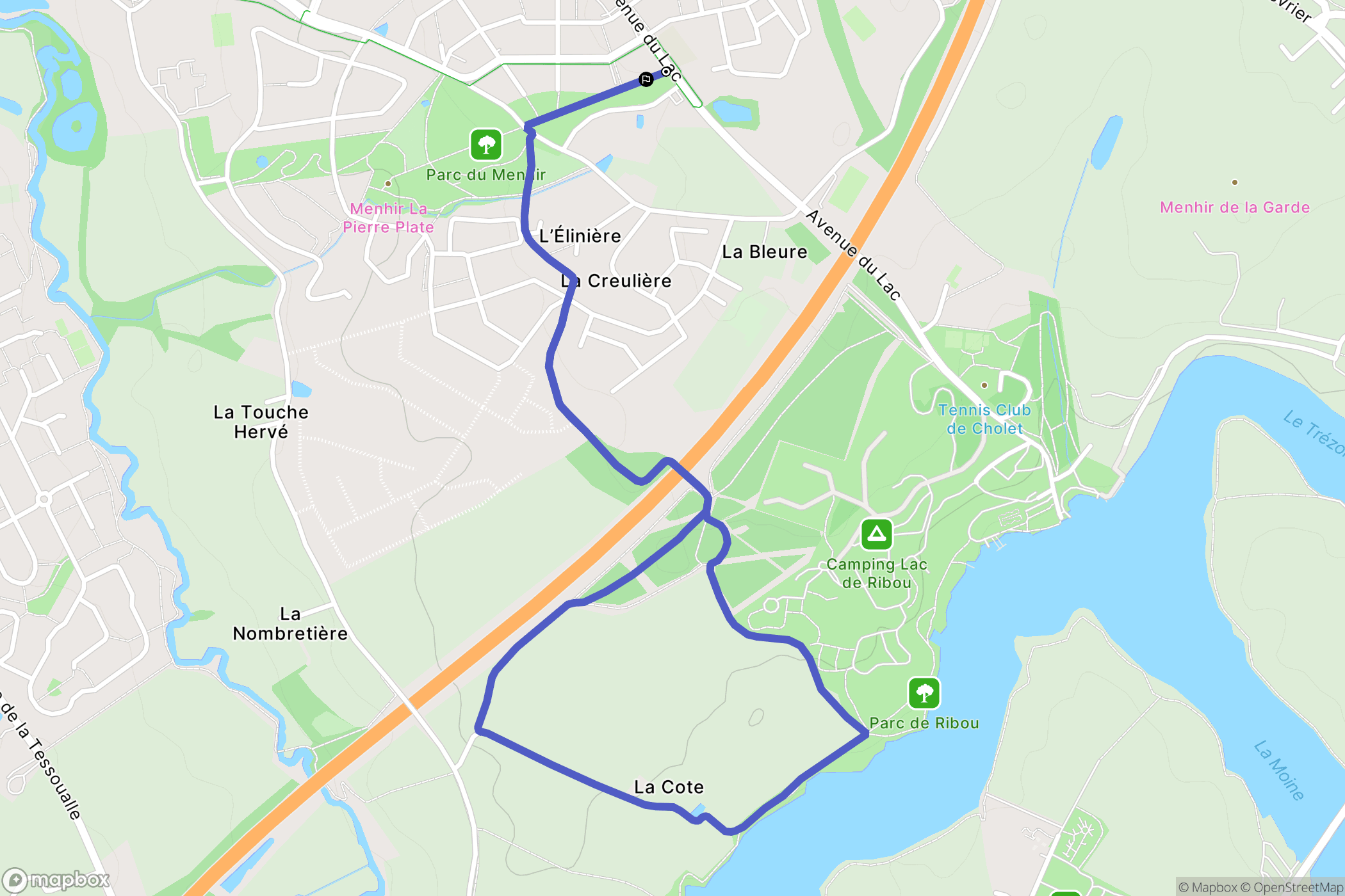 Cholet : carte du parcours de randonnée - France