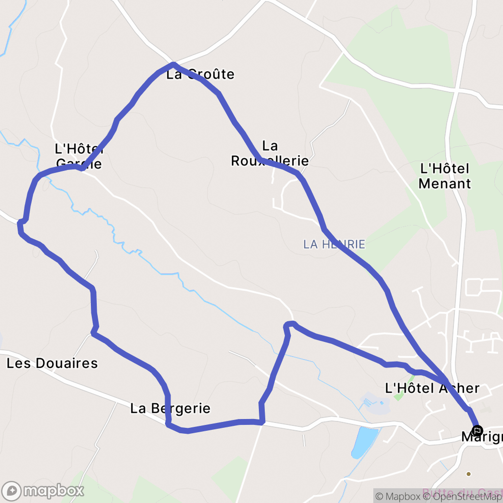 Marigny-le-Lozon : carte du parcours de randonnée - France
