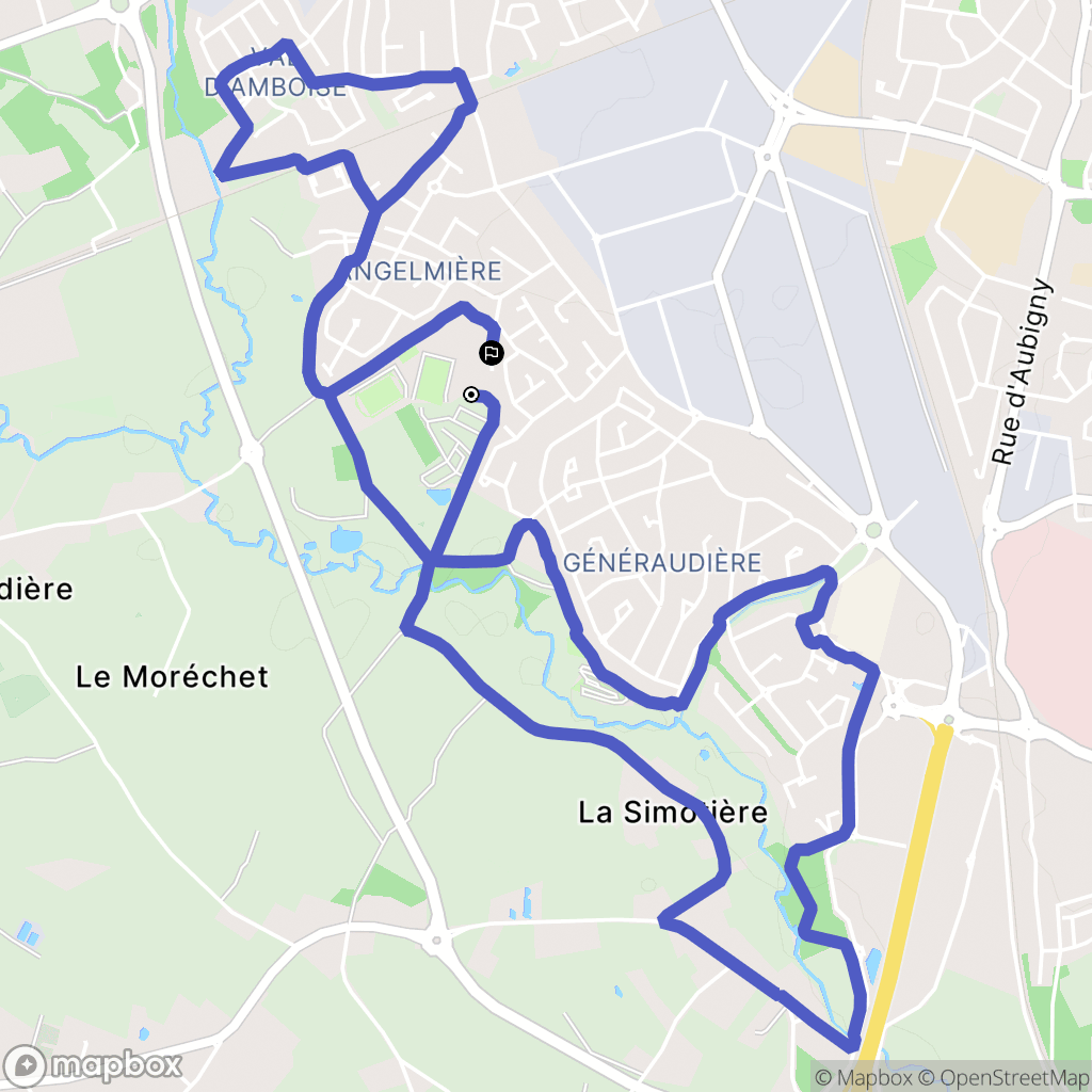 La Roche-sur-Yon : carte du parcours de randonnée - France