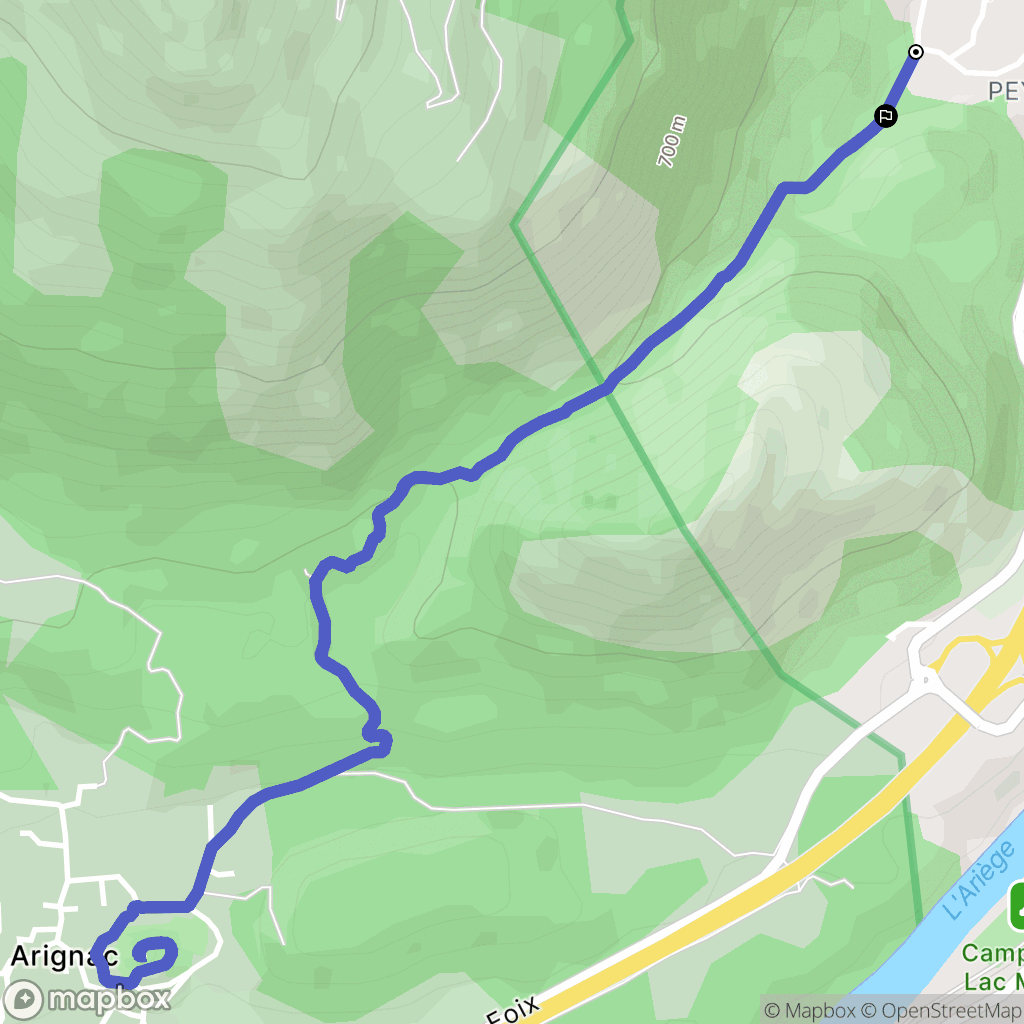 Mercus-Garrabet : carte du parcours de randonnée - France