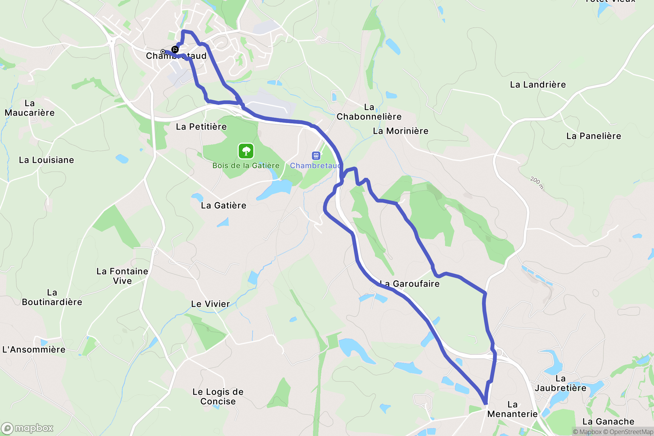 Chanverrie : carte du parcours de randonnée - France