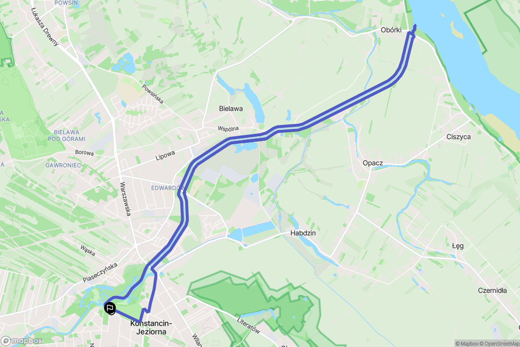 Konstancin-Jeziorna: mapa trasy - Poland