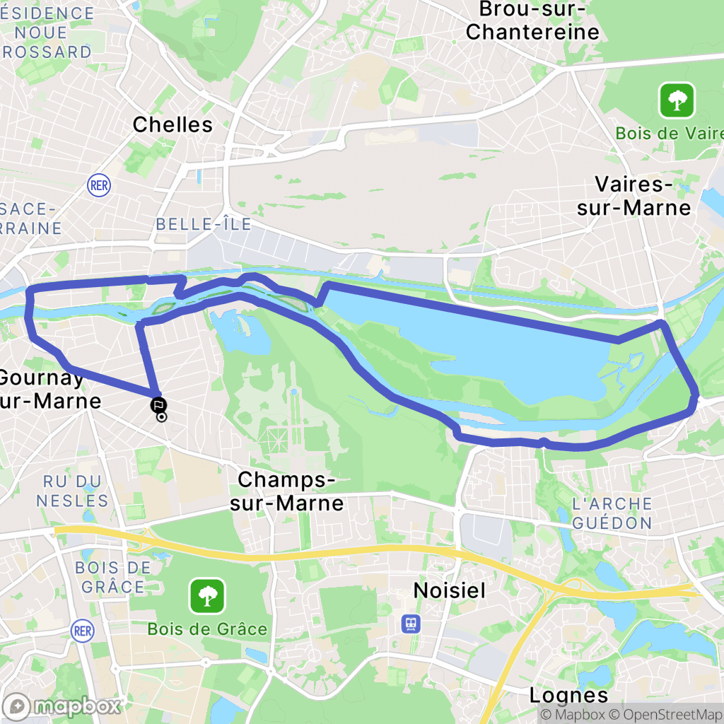 Champs-sur-Marne : carte du parcours de randonnée - France