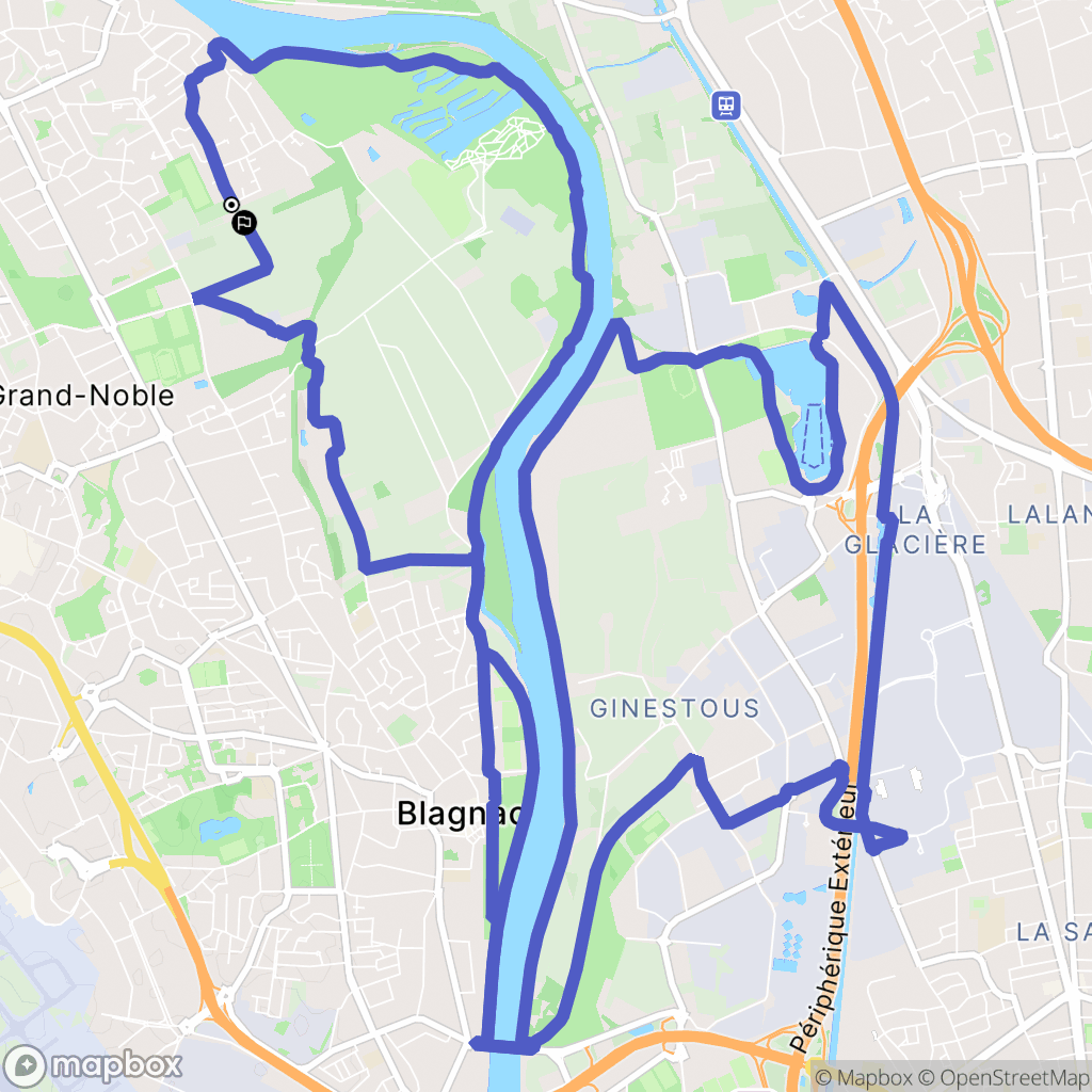 Beauzelle : carte du parcours de randonnée - France
