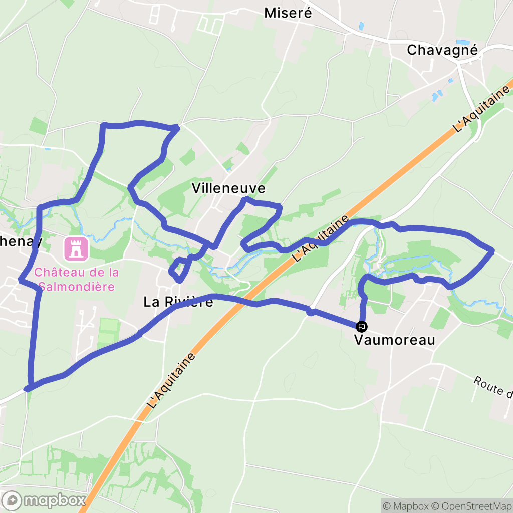 Vouillé : carte du parcours de randonnée - France