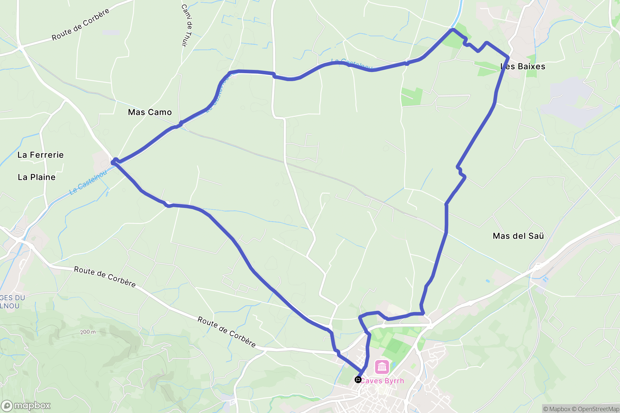 Thuir : carte du parcours de randonnée - France