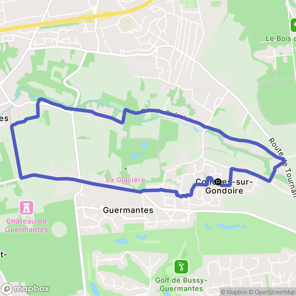 Conches-sur-Gondoire : carte du parcours de randonnée - France