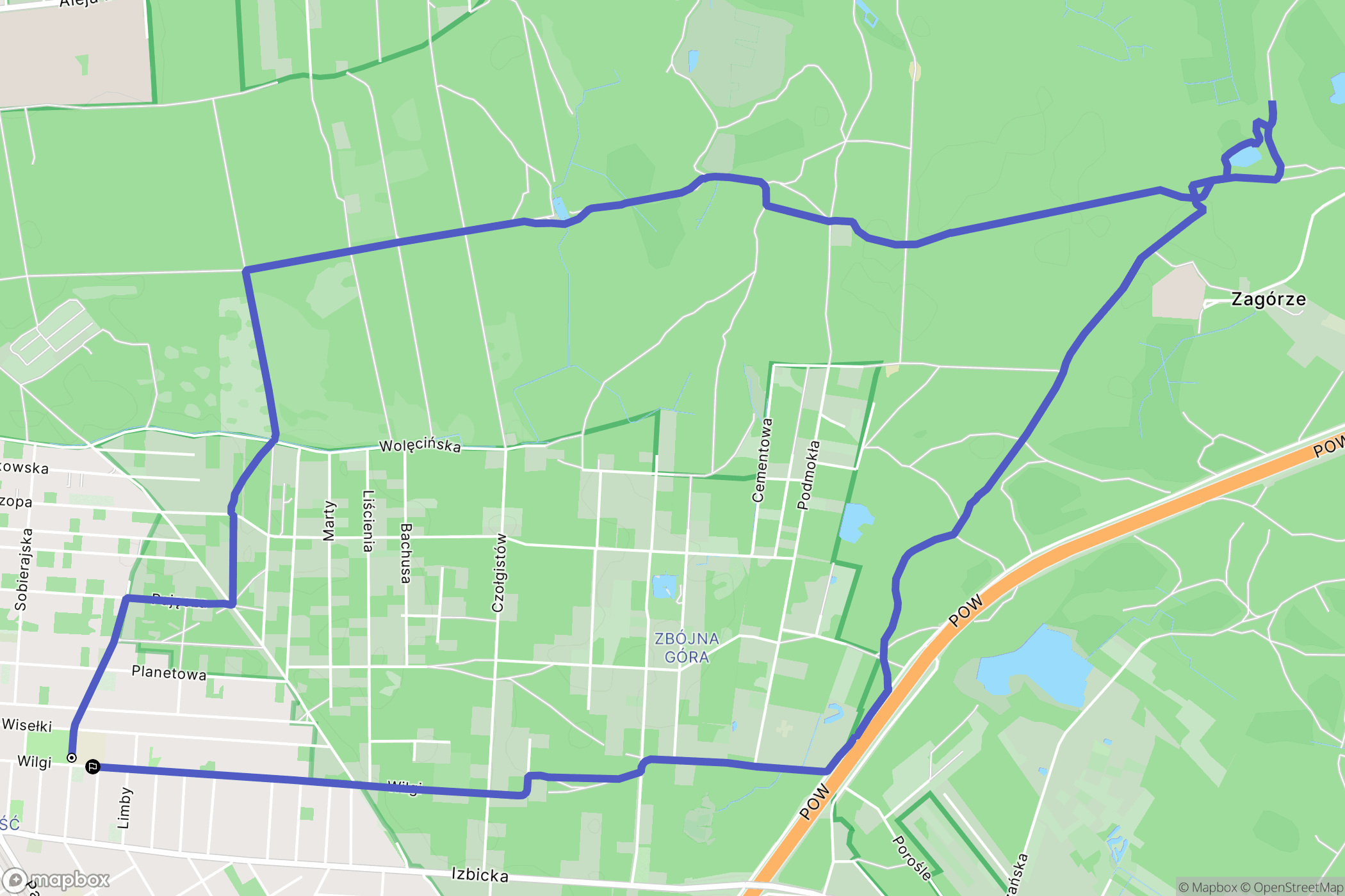 Warszawa: mapa trasy - Poland