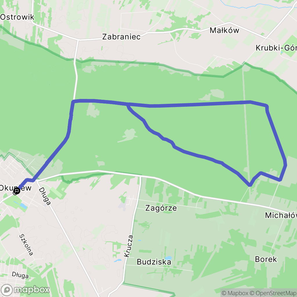 Okuniew: mapa trasy - Poland