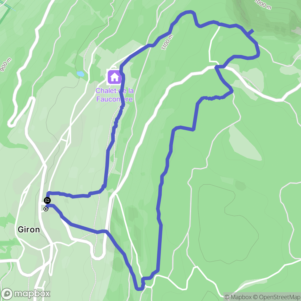 Giron : carte du parcours de randonnée - France