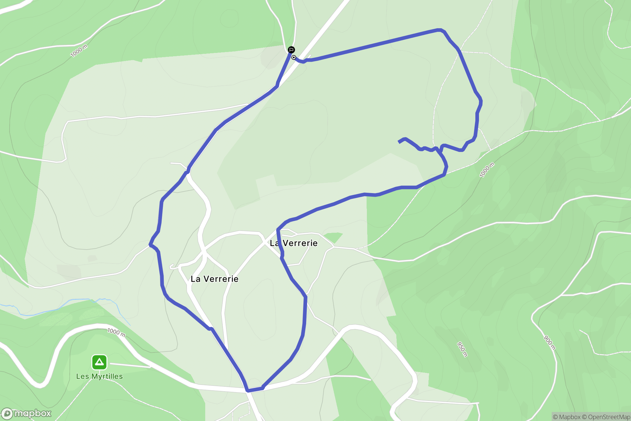 Saint-Nicolas-des-Biefs : carte du parcours de randonnée - France