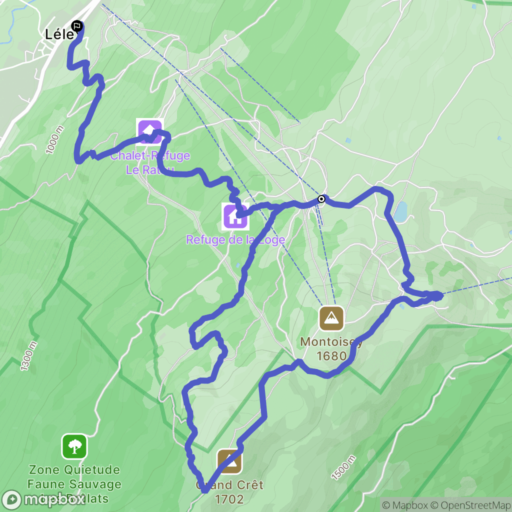 Lélex : carte du parcours de randonnée - France